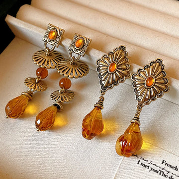 DAIIIBABYYY  -  Geometric rhombus earrings palace style fashionable design earrings